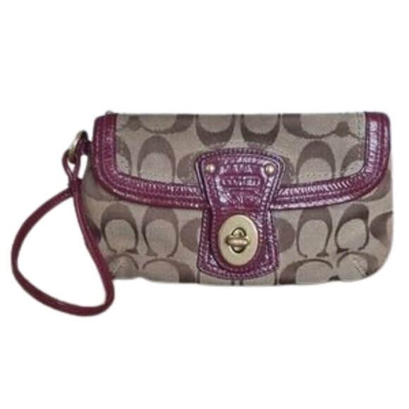 Coach beige Monogrammed Wristlet - Picture 1 of 5
